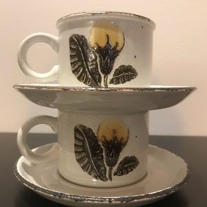 Cups with saucers Stonehenge Midwinter made in England